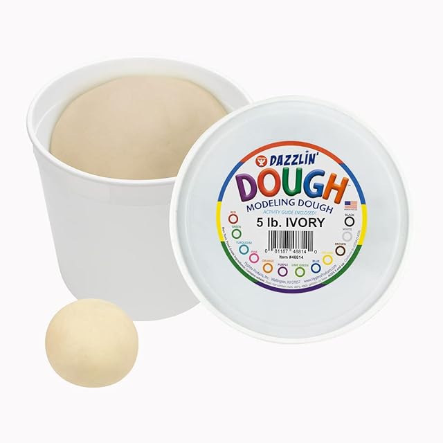The Hygloss Play Modeling Dough for Kids – Multicultural Skin Tones – Safe & Non-Toxic Sensory Dough for Arts & Crafts – Play Clay for Toddler Activities, Preschool Classroom Must-Haves (5 lb, Ivory)