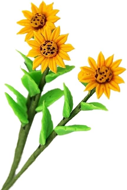 The Melody Jane Dolls Houses Dollhouse 3 Large Sunflower Flowers on Stem Miniature Garden or Vase Accessory