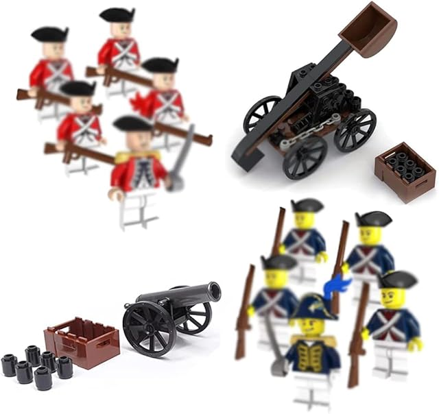 The Mini 14Pcs Collectible Revolutionary War City Soldiers Set with Weapons,Desktop Birthday Gifts for Boys and Girls
