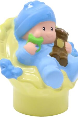 The Replacement Part for Collectible Fisher-Price Little People Happy Sounds Home Dollhouse Playset P3329 - Replacement Baby Boy Figure in a Carseat
