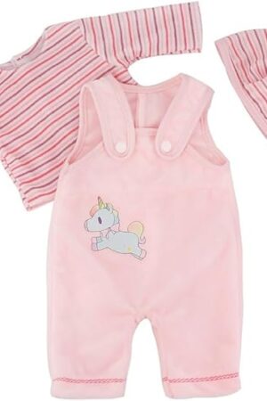 The Reborn Baby Doll Clothes Baby Doll Clothing Outfit Accessories 3 Pices Sets for 15-17 Inches Newborn Boy & Girl