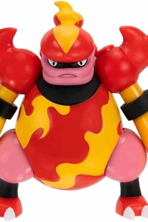 The Pokémon Magmortar Battle Feature Figure - 4.5-Inch Magmortar Battle Figure with Fireball Cannon