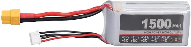 The VGEBY LiPo Battery, 7.4V 2S 1500mAh 45C High Rate LiPo Battery Replacement for Remote Control Aircraft Model (XT60