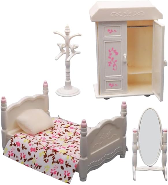 The Miniature Bedroom Cabinet Set for Dollhouse Decor Mini Furniture for Boys and Girls Realistic Miniature Toy
