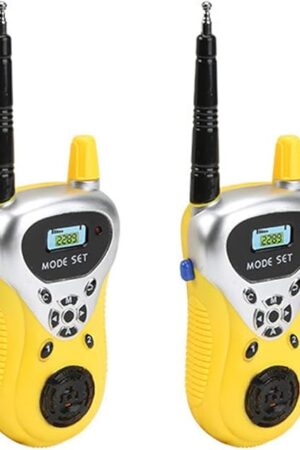 The RUNAAJA 2PCS Portable Children Kids Walkie Talkies Electronic Long Range Walky Talky Toy Gift Children's Walkie-Talkies for Boys and Girls to Outside Adventure Gear to Camping Hiking Games (Yellow)