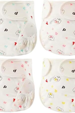 The Reborn Baby Dolls Diapers for 17-24 Inch Newborn Baby Doll Diapers Reusable Adjustable Velcro 4-Piece Cute Bear Outfit Accessories