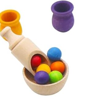 The Rainbow Balls in Cups Color Sorting for Ages 3+ Years Toddlers Boys Girls