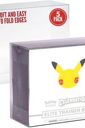 The Plastic Elite Trainer Box Case For Protecting Pokemon ETB Box Display Case Protector Long Term - 0.5mm Thick Protective Display (Pack of 5)