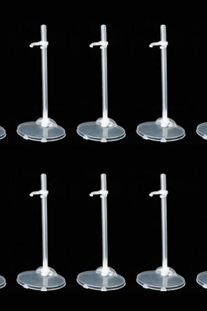 The QINGZHE 22Pcs Adjustable Doll Stands, Plastic Doll Display Holders, Clear Action Figure Stand, Toy Dolls Accessories, Transparent Display Stand Support for 11 to 13 Inch Tall Dolls