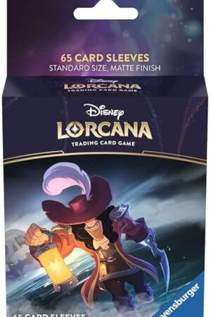 The Ravensburger Disney Lorcana TCG Card Sleeves Featuring Captain Hook – Forceful Duelist by Marcel Berg | 65 Protective Sleeves for TCG Decks | Ages 8+
