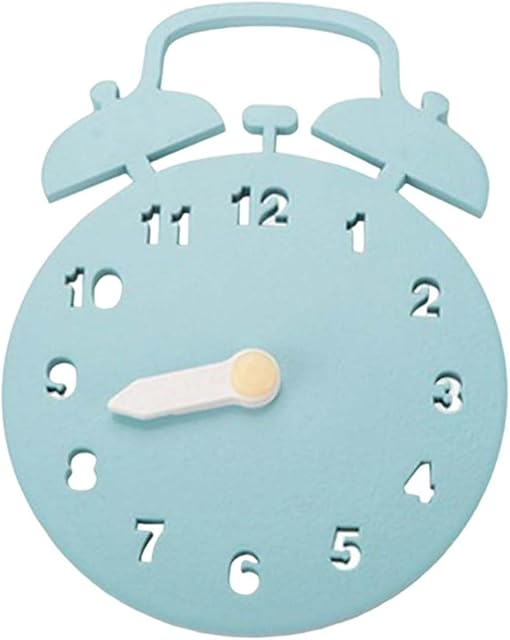 The Montessori Wooden Clock Toy - Twin Bell - Blue - 4.33" x 4.33" - Kids Teaching Clock
