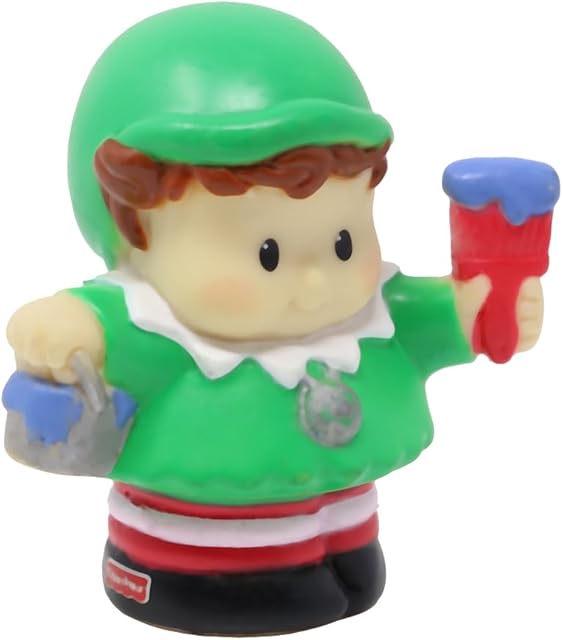 The Fisher-Price Replacement Part for Collectible Little People Holiday Christmas Village Playset 77621 - Replacement Santa's Helper Elf Dressed in Green