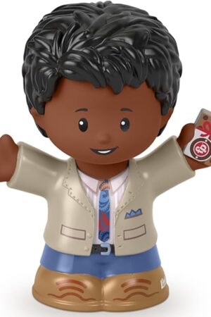 The Replacement Part for Fisher-Price Little People Playset - HBW63 ~ Coffee Shop African-American Customer Figure Holding Present~ Works Great with Any Little People Playset