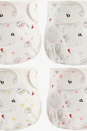 The Reborn Baby Dolls Diapers Accessories 4-Piece Reusable Adjustable Washable for 17-24 Inch Doll Diapers Fits Baby Doll Underwear