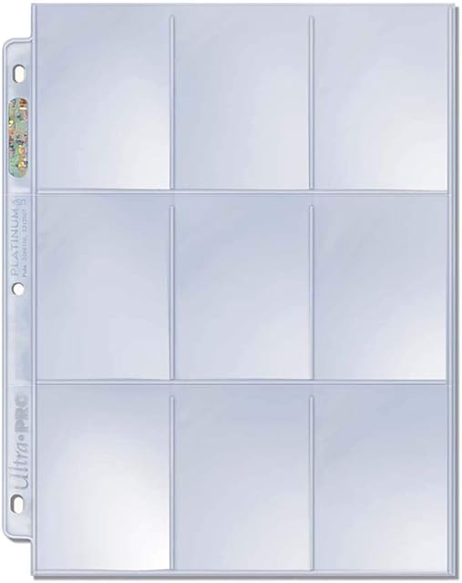 The Ultra PRO Platinum Series 9-Pocket Pages (50 ct.) - Card Sleeves Binder Sheets for Trading, Sports, and Gaming Cards - Archival Safe