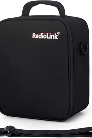 The Radiolink EVA Carrying Case with Shoulder Strap and RC8X Form Interior, Portable Water Splashproof Dust-proof Bag RC8X/AT10II/RC6GS/RC4GS/T8FB/T12D/T16D RC Radio Transmitter, Black