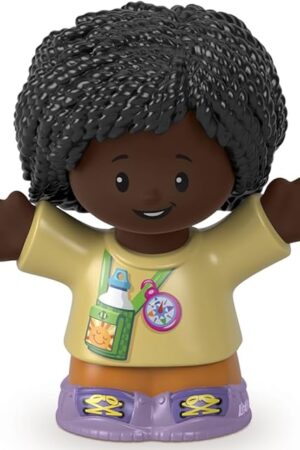 The Replacement Part for Fisher-Price Little People Playset - HBW73 ~ African-American Girl Hiker Figure with Water Bottle Print ~ Works Great with Any Little People Playset