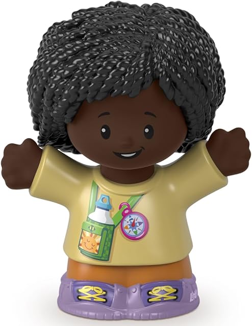 The Replacement Part for Fisher-Price Little People Playset - HBW73 ~ African-American Girl Hiker Figure with Water Bottle Print ~ Works Great with Any Little People Playset