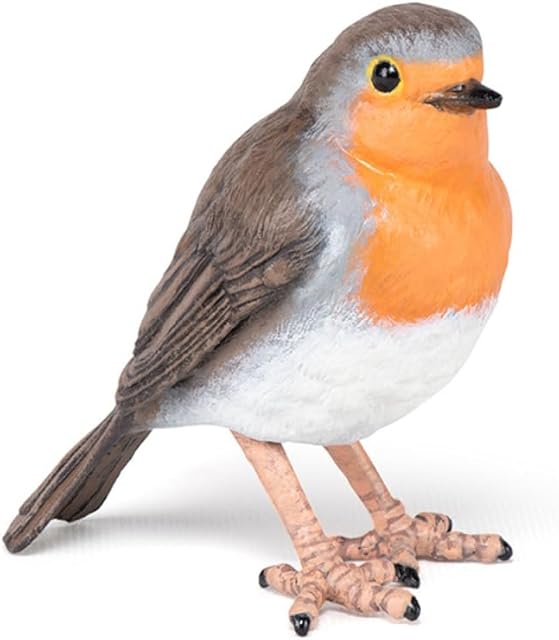 The Papo - Robin - Realistic Figurine - 3 Years Old - Garden Animals Collection - Hand Painted - Educational Realistic Bird Toy - Faithfull Details - 5 cm - Gift idea - Robin Bird Toy - Wildlife Figurine