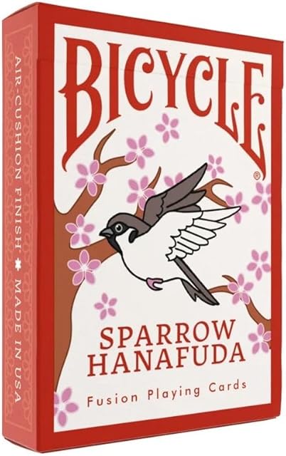 The Bicycle Sparrow Hanafuda Fusion Edition Playing Cards – Japanese-Inspired Poker Deck with Traditional Motifs | Play Poker, Rummy, Hanafuda & More | Artistic 52-Card Deck for Collectors