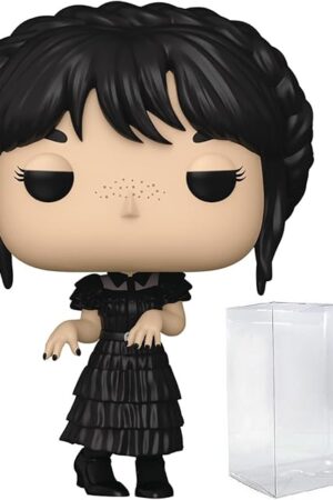 The POP TV: Wednesday - Rave'n Wednesday Addams Funko Vinyl Figure (Bundled with Compatible Box Protector Case), Multicolor, 3.75 inches