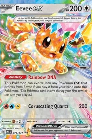 The Pokemon - Eevee ex 075/131 – Prismatic Evolutions – Double Rare – Foil Single Card