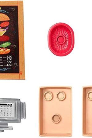 The Replacement Parts for Fresh 'n Fun Food Truck Barbie Doll Playset - GMW07 ~ Replacement Cash Register, Sign, Trays and Fries