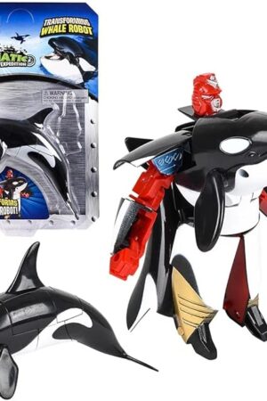 The Rhode Island Novelty Orca Robot Transforming Action Figure – Movable Parts, Marine-Inspired Design, Compact Toy for Imaginative Play, 1 Piece
