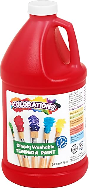 The Colorations Paraben-Free Simply Washable Tempera Paint for Kids - 1/2 Gallon Value Size, Vibrant Red. Non-Toxic and Made in The United States