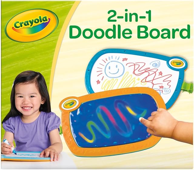 The Crayola 2-in-1 Doodle Board for Toddlers, Squishy & Erasable Drawing Tablet, Educational Toddler Toy, Travel Activity, Sketching Pad, Gift for Kids