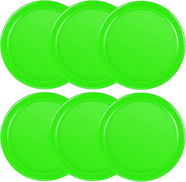 The Coopay 3 1/4 Inches Air Hockey Pucks 6 Pack Full Size Heavy Replacement Pucks for Game Tables Equipment Accessories