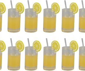 The RiToEasysports Lemonade Cup Set, 20Pcs Dollhouse Lemonade Cup Resin Vivid Details Miniature Cup Set Furniture for 1:12 1: 6 Doll House Dollhouse Accessories