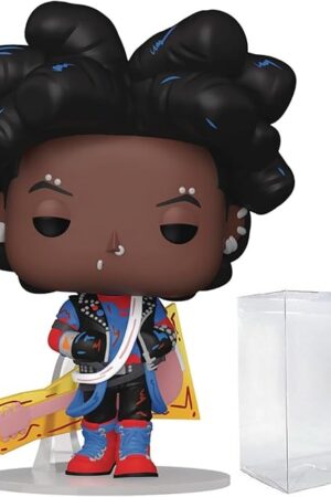 The POP Marvel: Spider-Man: Across The Spider-Verse - Hobie Brown as Spider-Punk (Unmasked) Funko Vinyl Figure (Bundled with Compatible Box Protector Case), Multicolor, 3.75 inches