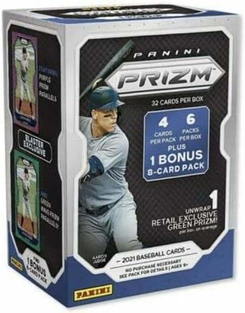The PANINI AMERICA 2021 Panini Prizm Baseball 7-Pack Blaster Box (Green Prizms|)