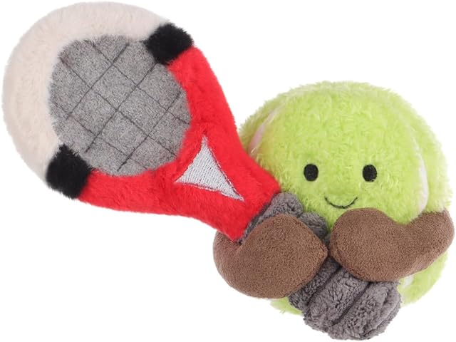 The Apricot Lamb Happy Tennis Stuffed Animals for Kids, Soft Cute Plush Toys for Baby Girl and Boy, Fluffy Happy Tennis