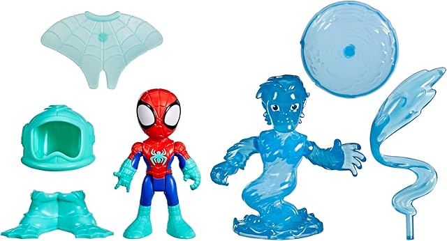 The Spidey and his Amazing Friends Marvel Water-Webs Spidey & Hydro-Man Toys, 3-Inch Action Figures, Super Hero Toys for Kids, Ages 3+