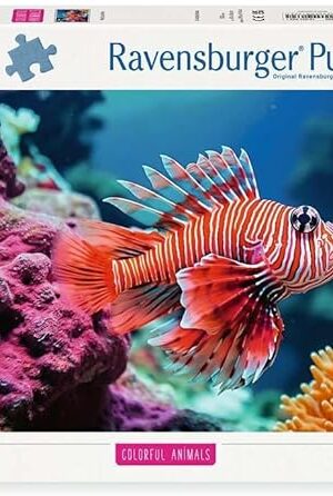 The Ravensburger Colorful Animals - Red Lionfish - 500 Piece Jigsaw Puzzle | Exotic Marine Beauty | A Striking Puzzle Experience for Ocean Enthusiasts