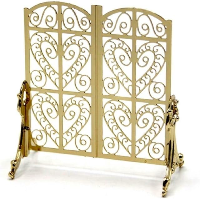 The Melody Jane Dolls Houses Miniature Fireplace Accessory Ornate Victorian Fire Screen Guard