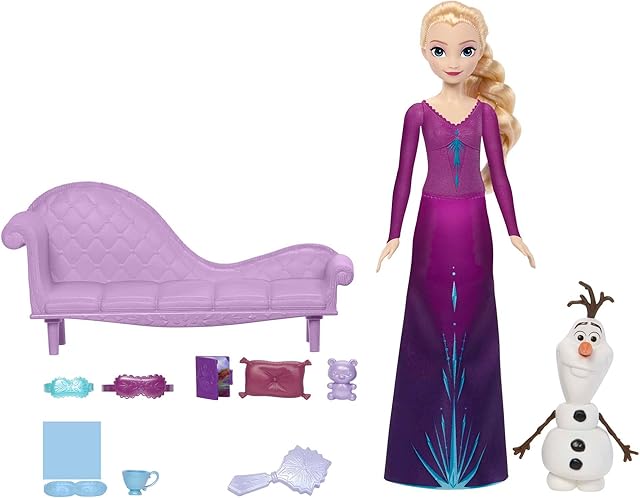 The Mattel Disney Frozen Snow Dreams Elsa and Olaf 8-Piece Bedtime Set
