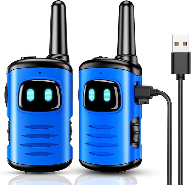 The Rechargeable Kids Walkies Talkies Toys: 2 Pack Kids Walkie Talkies Birthday for 3 4 5 6 7 8 Year Old Boys Toys for 3-5 5-7 Year Old Boy 2 Way Radio Toy Camping Outdoor
