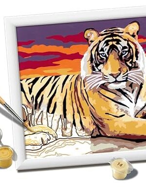 The Ravensburger CreArt Majestic Tiger Paint by Numbers Kit for Kids - Painting Arts and Crafts for Ages 11 and Up