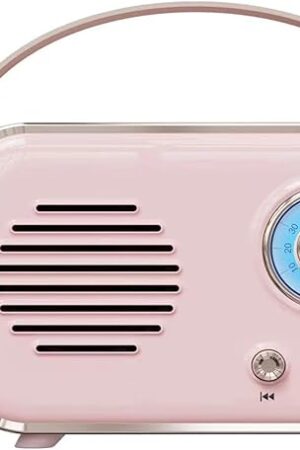 The Retro Karaoke Machine,Mini Karaoke Machine with Wireless Microphones,Portable Small Karaoke Set Toys for Kids and Adults,Cool Tech Gifts for Birthday Home Party Ideas (Pink 1Mic)