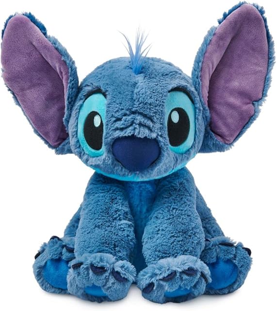 The DISNEY STORE Official Stitch Medium Soft Toy for Kids, Cuddly Character with Fuzzy Texture and Embroidered Details, Flexible Floppy Ears, Disney Plushy Suitable for All Ages.