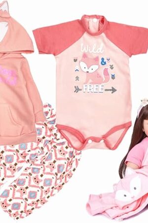 The Reborn Baby Doll Clothes Girl 24 inch Outfit Accessories Orange Fox Suit for 22-24 Inch Reborn Doll Baby Girl Clothes