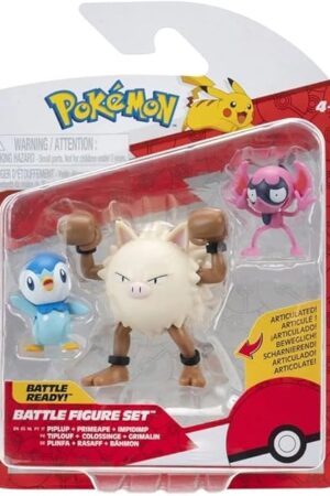 The Pokémon PKW4088 Battle Figure Set - Bähmon, Plinfa, Rasaff, Official Figure Set