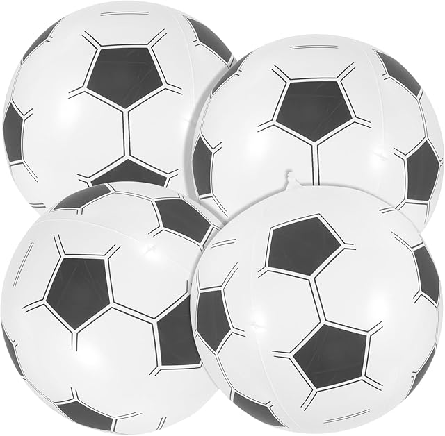 The NUOBESTY 4pcs Soccer Beach Balls Inflatable Balls Blow Up Football Game Beach Pool Party Toys for Children Adults