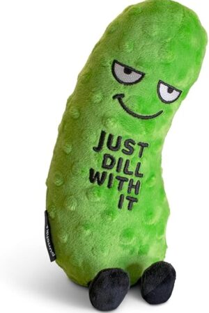 The Pickle Plushie - Just Dill with It Sassy Pickle Plush, Gift for Pickle Lovers, Food Plush Toy for Gifting