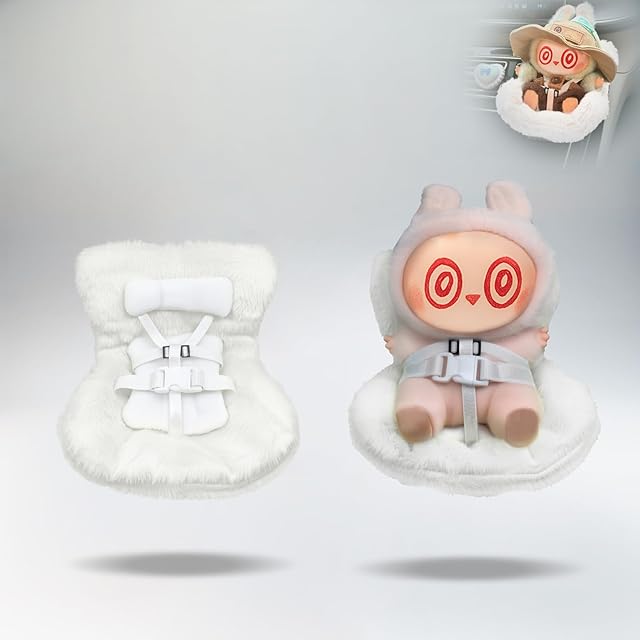 The Accessories for 15cm Blind Box Figure,Car Air Vents Clip Sofa, Perfect for Car Decoration and Display Doll,Protect Dolls,Toy car seat Sofa Suitable for Doll Display(No Dolls) (White)