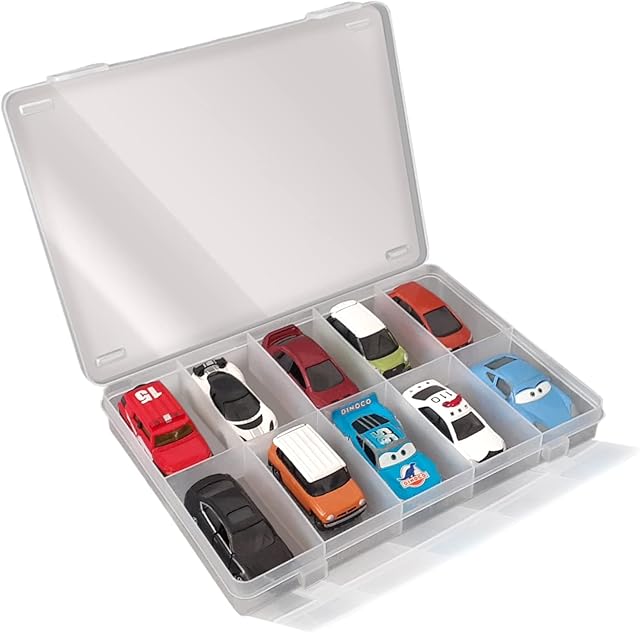 The Hot Wheels Tomica Car Organizers and Transparent Storage Carrying Box Max 10 cars Capacity Display case Japan made durable and safe (Box only)