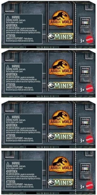 The Jurassic World Dominion Minis Surprise Pack – Box of 4 Collectible Mini Dinosaurs | No Duplicates, 2″ Figures – Ages 3+